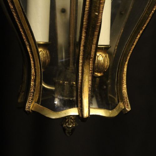 FRENCH PAIR OF TRIPLE LIGHT HALL LANTERNS - ADDITIONAL PHOTO 7