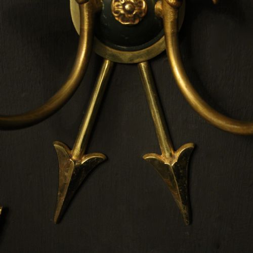 FRENCH SET OF 3 EMPIRE GILDED ANTIQUE WALL LIGHTS - ADDITIONAL PHOTO 8