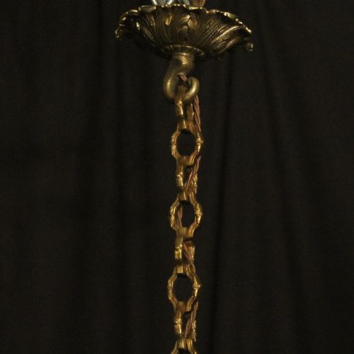 FRENCH GILDED BRONZE 8 LIGHT ANTIQUE CHANDELIER - ADDITIONAL PHOTO 9