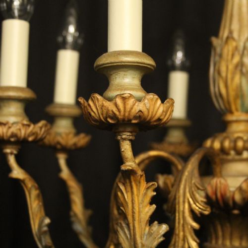 FLORENTINE 8 LIGHT POLYCHROME WOODEN CHANDELIER - ADDITIONAL PHOTO 2
