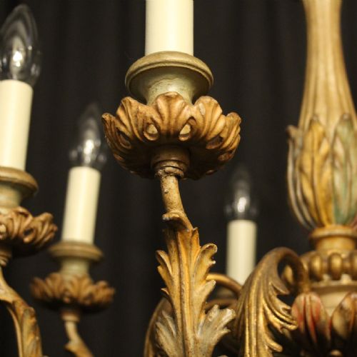 FLORENTINE 8 LIGHT POLYCHROME WOODEN CHANDELIER - ADDITIONAL PHOTO 3