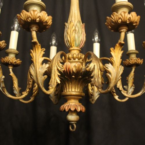 FLORENTINE 8 LIGHT POLYCHROME WOODEN CHANDELIER - ADDITIONAL PHOTO 4
