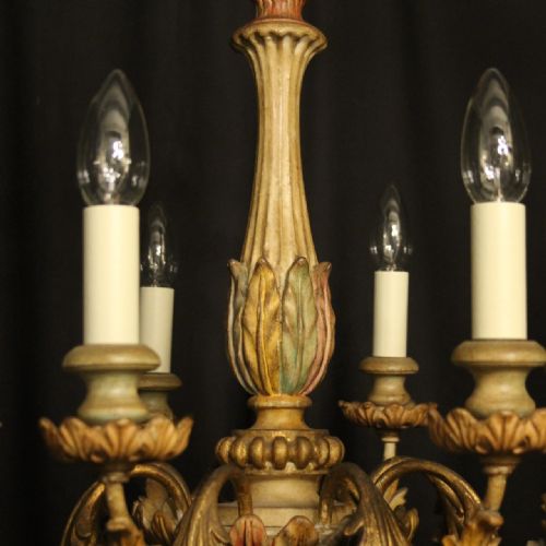 FLORENTINE 8 LIGHT POLYCHROME WOODEN CHANDELIER - ADDITIONAL PHOTO 6