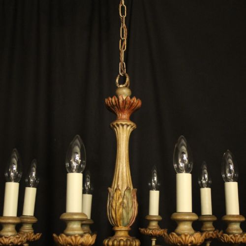 FLORENTINE 8 LIGHT POLYCHROME WOODEN CHANDELIER - ADDITIONAL PHOTO 7
