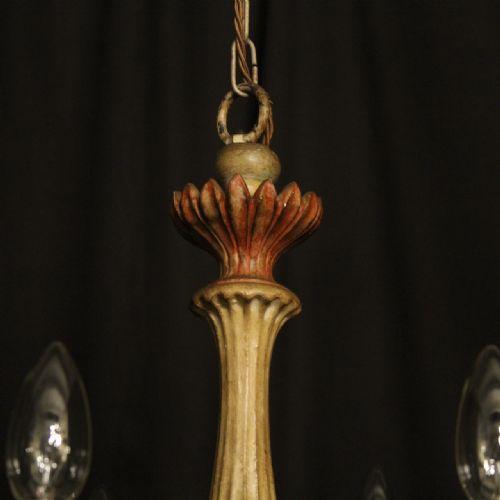 FLORENTINE 8 LIGHT POLYCHROME WOODEN CHANDELIER - ADDITIONAL PHOTO 8