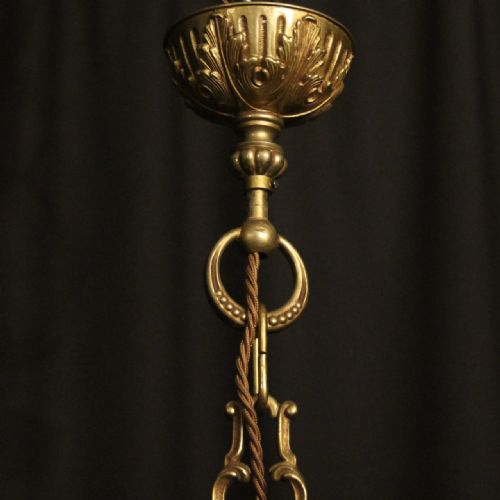 FRENCH PAIR OF BRONZE 6 LIGHT CHANDELIERS - ADDITIONAL PHOTO 9
