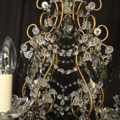 FRENCH PAIR OF SIX LIGHT ANTIQUE CHANDELIERS - ADDITIONAL PHOTO 7