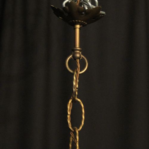 FRENCH PAIR OF SIX LIGHT ANTIQUE CHANDELIERS - ADDITIONAL PHOTO 9