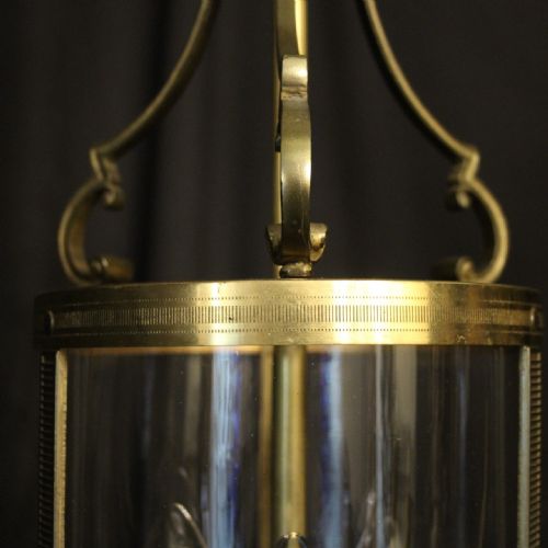 FRENCH GILDED TRIPLE LIGHT CONVEX ANTIQUE LANTERN - ADDITIONAL PHOTO 6