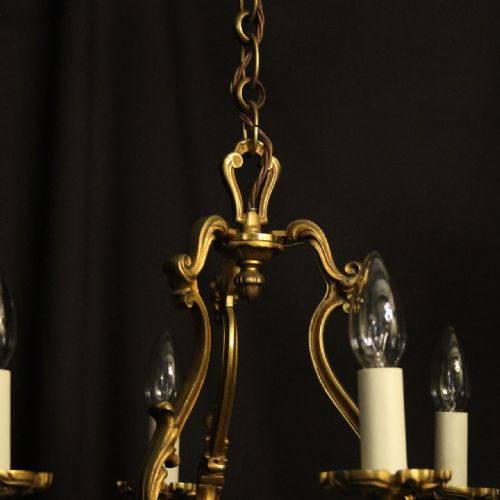 FRENCH GILDED BRONZE 8 LIGHT ANTIQUE CHANDELIER - ADDITIONAL PHOTO 7
