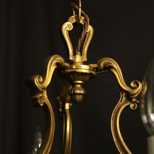 FRENCH GILDED BRONZE 8 LIGHT ANTIQUE CHANDELIER - ADDITIONAL PHOTO 8
