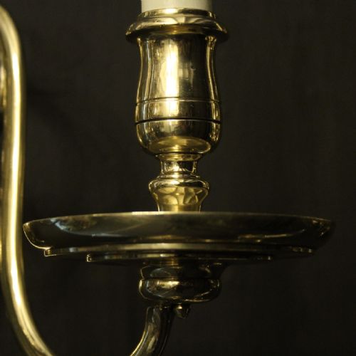 ENGLISH SET OF 3 TWIN ARM ANTIQUE WALL LIGHTS - ADDITIONAL PHOTO 7