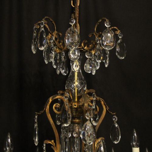 FRENCH GILDED BRONZE CRYSTAL 17 LIGHT ANTIQUE CHANDELIER - ADDITIONAL PHOTO 8