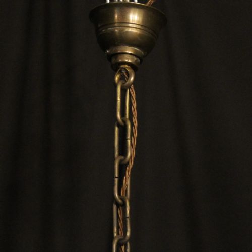 FRENCH GILDED TRIPLE LIGHT CONVEX ANTIQUE LANTERN - ADDITIONAL PHOTO 9