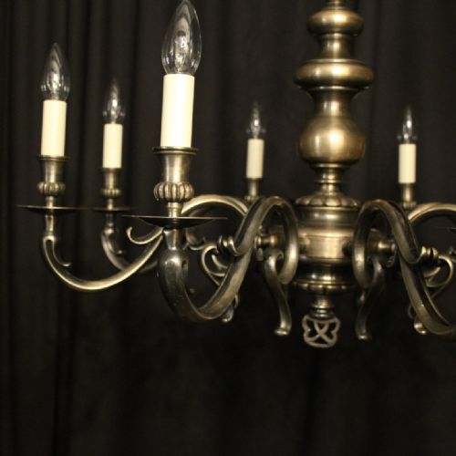FRENCH SILVER PLATED 8 LIGHT CHANDELIER - ADDITIONAL PHOTO 1