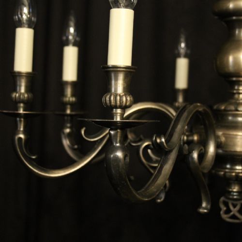 FRENCH SILVER PLATED 8 LIGHT CHANDELIER - ADDITIONAL PHOTO 2