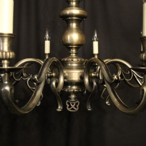 FRENCH SILVER PLATED 8 LIGHT CHANDELIER - ADDITIONAL PHOTO 3