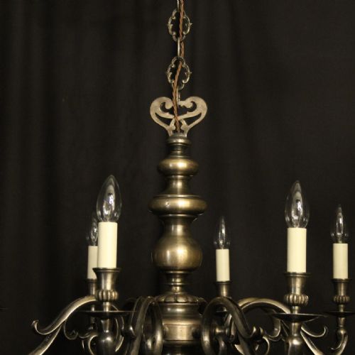 FRENCH SILVER PLATED 8 LIGHT CHANDELIER - ADDITIONAL PHOTO 4