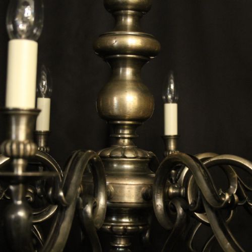 FRENCH SILVER PLATED 8 LIGHT CHANDELIER - ADDITIONAL PHOTO 7