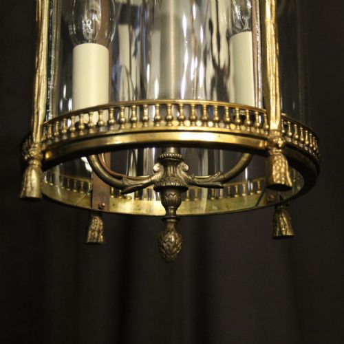 FRENCH GILDED TWIN LIGHT CONVEX ANTIQUE LANTERN - ADDITIONAL PHOTO 6