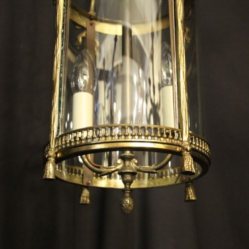FRENCH GILDED TWIN LIGHT CONVEX ANTIQUE LANTERN - ADDITIONAL PHOTO 7