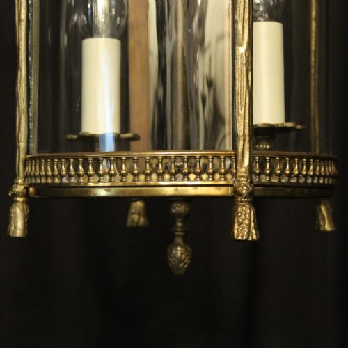 FRENCH GILDED TWIN LIGHT CONVEX ANTIQUE LANTERN - ADDITIONAL PHOTO 8