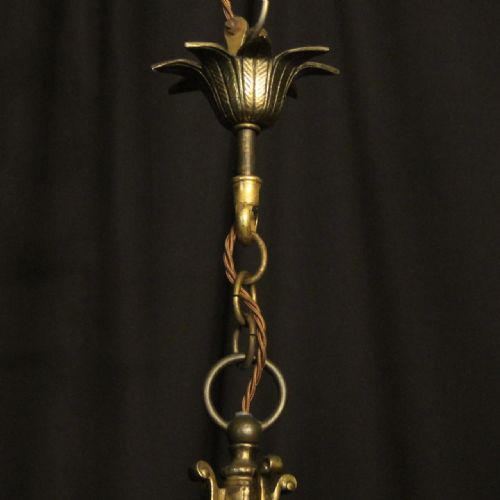 FRENCH GILDED TWIN LIGHT CONVEX ANTIQUE LANTERN - ADDITIONAL PHOTO 9