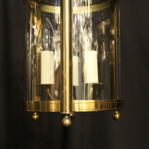FRENCH PAIR CONVEX TRIPLE LIGHT ANTIQUE LANTERNS - ADDITIONAL PHOTO 5