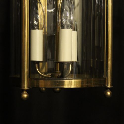 FRENCH PAIR CONVEX TRIPLE LIGHT ANTIQUE LANTERNS - ADDITIONAL PHOTO 6