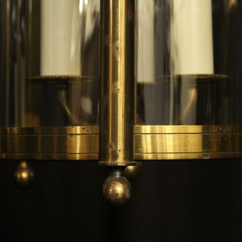 FRENCH PAIR CONVEX TRIPLE LIGHT ANTIQUE LANTERNS - ADDITIONAL PHOTO 7