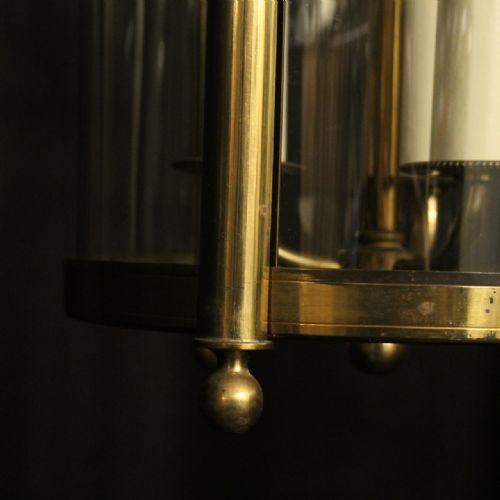 FRENCH PAIR CONVEX TRIPLE LIGHT ANTIQUE LANTERNS - ADDITIONAL PHOTO 8