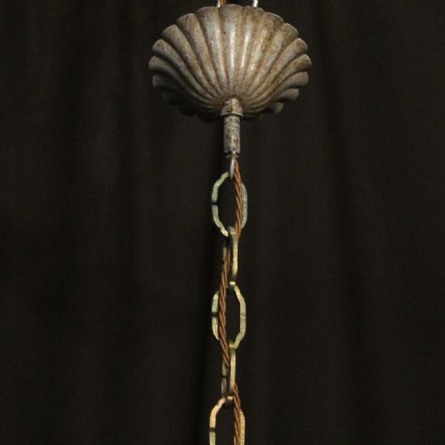 FLORENTINE 6 LIGHT POLYCHROME GILTWOOD ANTIQUE CHANDELIER - ADDITIONAL PHOTO 9