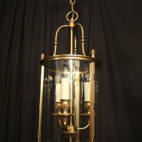 FRENCH GILDED BRONZE TRIPLE LIGHT LANTERN - ADDITIONAL PHOTO 2
