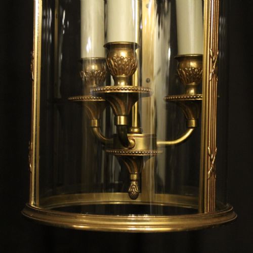 FRENCH GILDED BRONZE TRIPLE LIGHT LANTERN - ADDITIONAL PHOTO 4