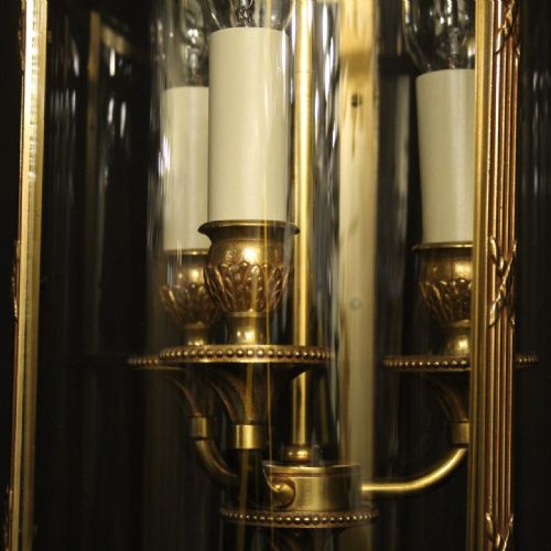 FRENCH GILDED BRONZE TRIPLE LIGHT LANTERN - ADDITIONAL PHOTO 6