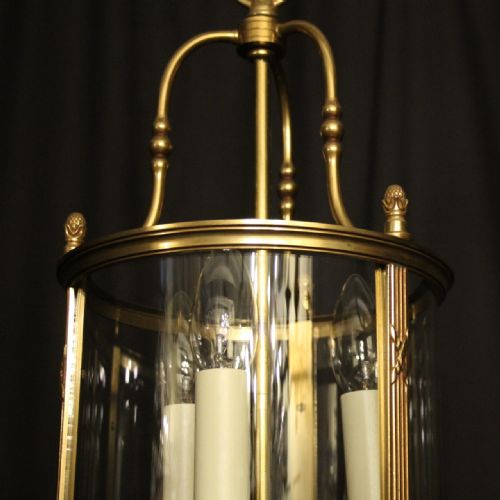 FRENCH GILDED BRONZE TRIPLE LIGHT LANTERN - ADDITIONAL PHOTO 7