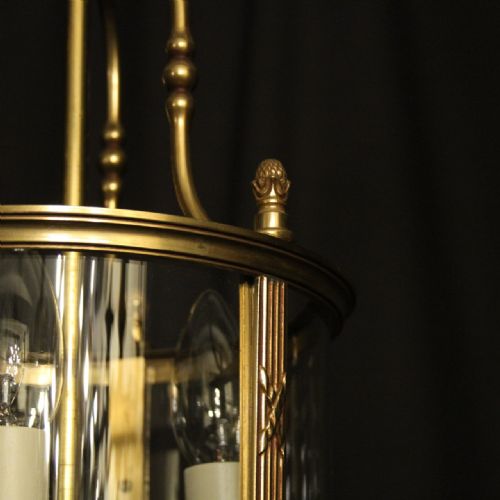 FRENCH GILDED BRONZE TRIPLE LIGHT LANTERN - ADDITIONAL PHOTO 8