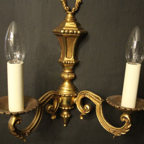 FRENCH PAIR OF GILDED BRONZE ANTIQUE WALL LIGHTS - ADDITIONAL PHOTO 7