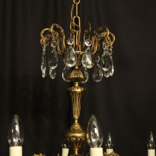 FRENCH GILT CRYSTAL 12 LIGHT ANTIQUE CHANDELIER - ADDITIONAL PHOTO 7