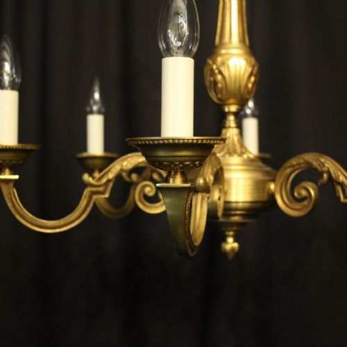 FRENCH GILDED BRONZE 6 LIGHT CHANDELIER - ADDITIONAL PHOTO 1