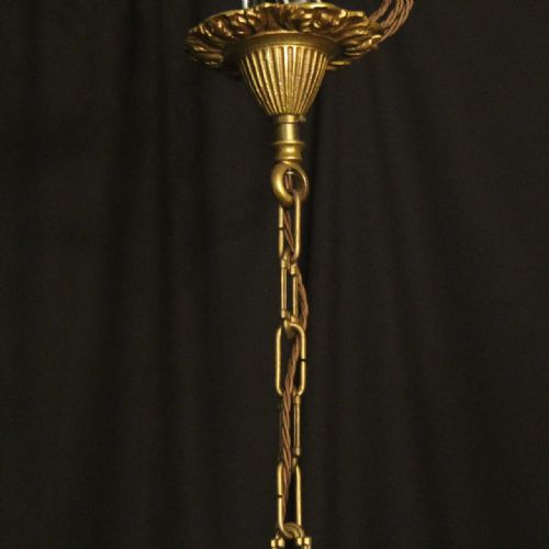 FRENCH GILDED BRONZE 6 LIGHT CHANDELIER - ADDITIONAL PHOTO 9