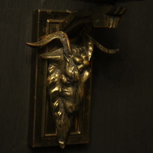 FRENCH RAM HEADED ANTIQUE SINGLE ARM WALL LIGHTS - ADDITIONAL PHOTO 1