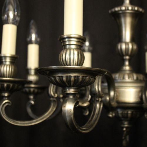 FRENCH SILVER PLATED 8 LIGHT CHANDELIER - ADDITIONAL PHOTO 2