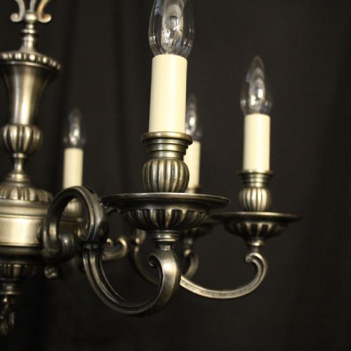 FRENCH SILVER PLATED 8 LIGHT CHANDELIER - ADDITIONAL PHOTO 3