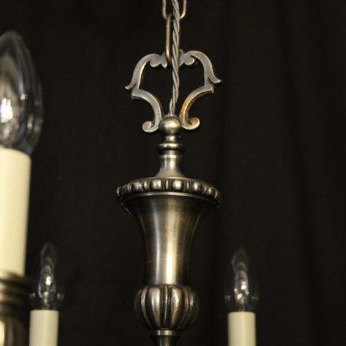 FRENCH SILVER PLATED 8 LIGHT CHANDELIER - ADDITIONAL PHOTO 5