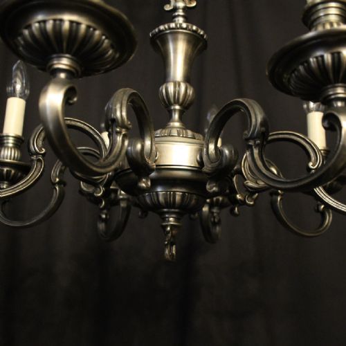 FRENCH SILVER PLATED 8 LIGHT CHANDELIER - ADDITIONAL PHOTO 7