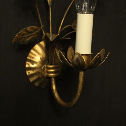 FRENCH FLORAL PAIR OF SINGLE ARM WALL LIGHTS - ADDITIONAL PHOTO 5