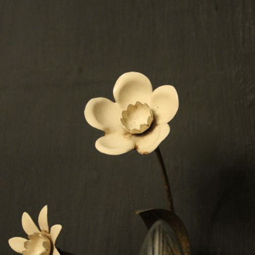 FRENCH FLORAL PAIR OF SINGLE ARM WALL LIGHTS - ADDITIONAL PHOTO 7