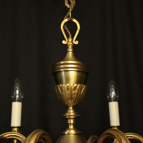 FRENCH GILDED BRONZE 6 LIGHT CHANDELIER - ADDITIONAL PHOTO 2