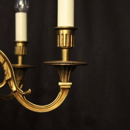 FRENCH GILDED BRONZE 6 LIGHT CHANDELIER - ADDITIONAL PHOTO 6